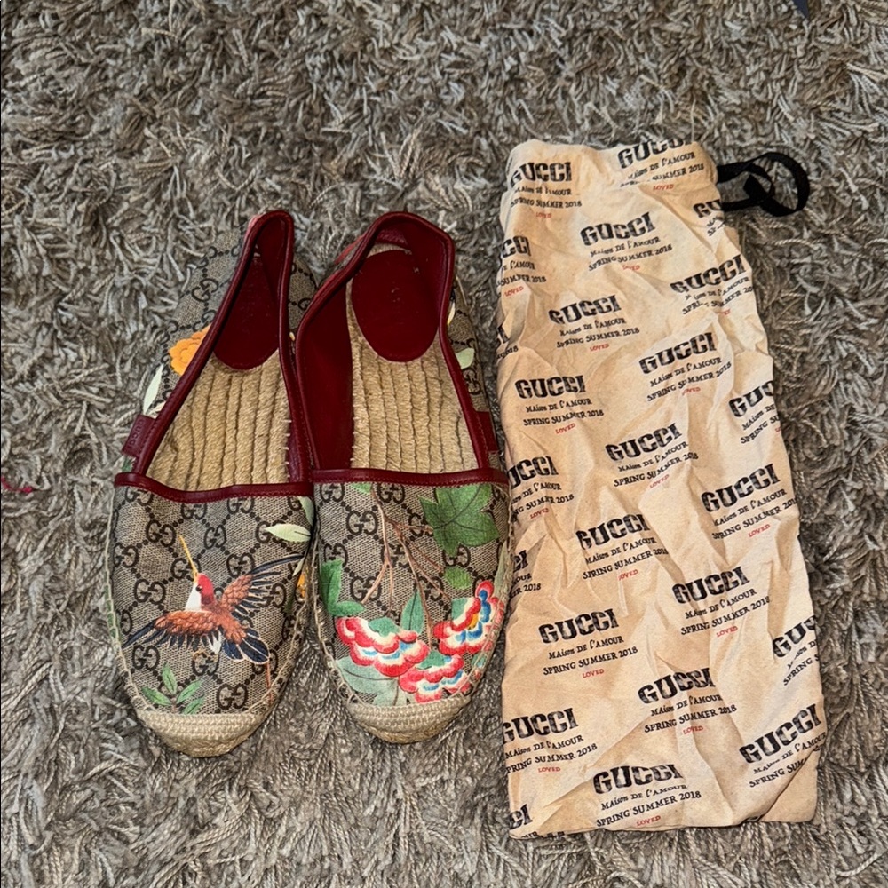 Gucci Red and Green Espadrilles